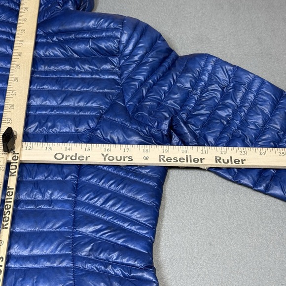 Patagonia Ultralight Down Hoody Womens M Blue Packable Puffer Jacket - Picture 7 of 8